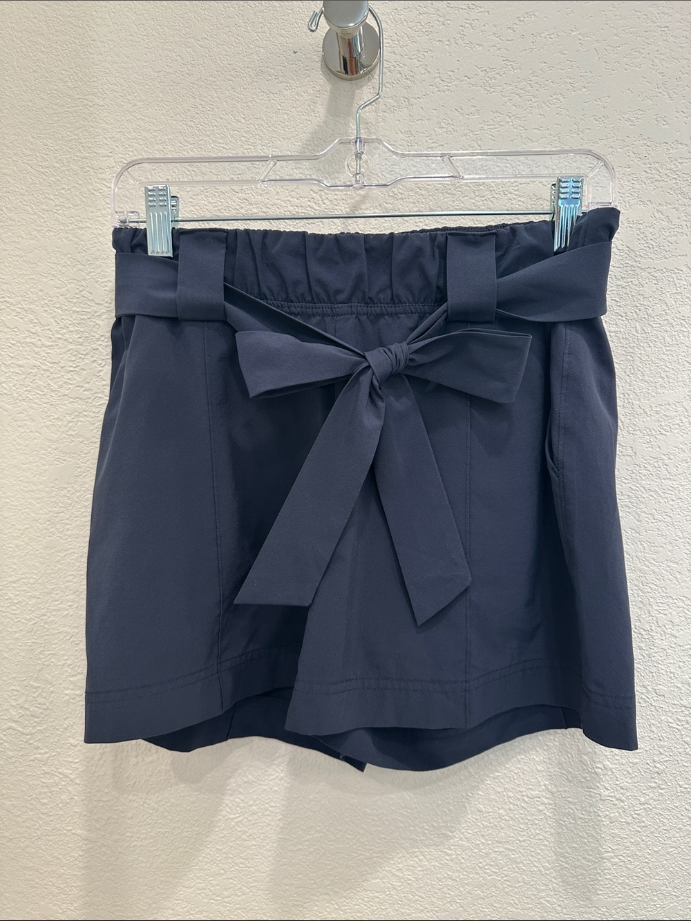 Athleta Navy Tie-Belt Shorts